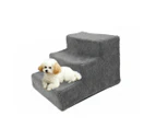 Small Pet Cats Dog 3 Steps Stairs Sofa Bed Breathable Anti-slip Climbing Ladder - Grey