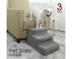 Small Pet Cats Dog 3 Steps Stairs Sofa Bed Breathable Anti-slip Climbing Ladder - Grey