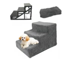 Small Pet Cats Dog 3 Steps Stairs Sofa Bed Breathable Anti-slip Climbing Ladder - Grey