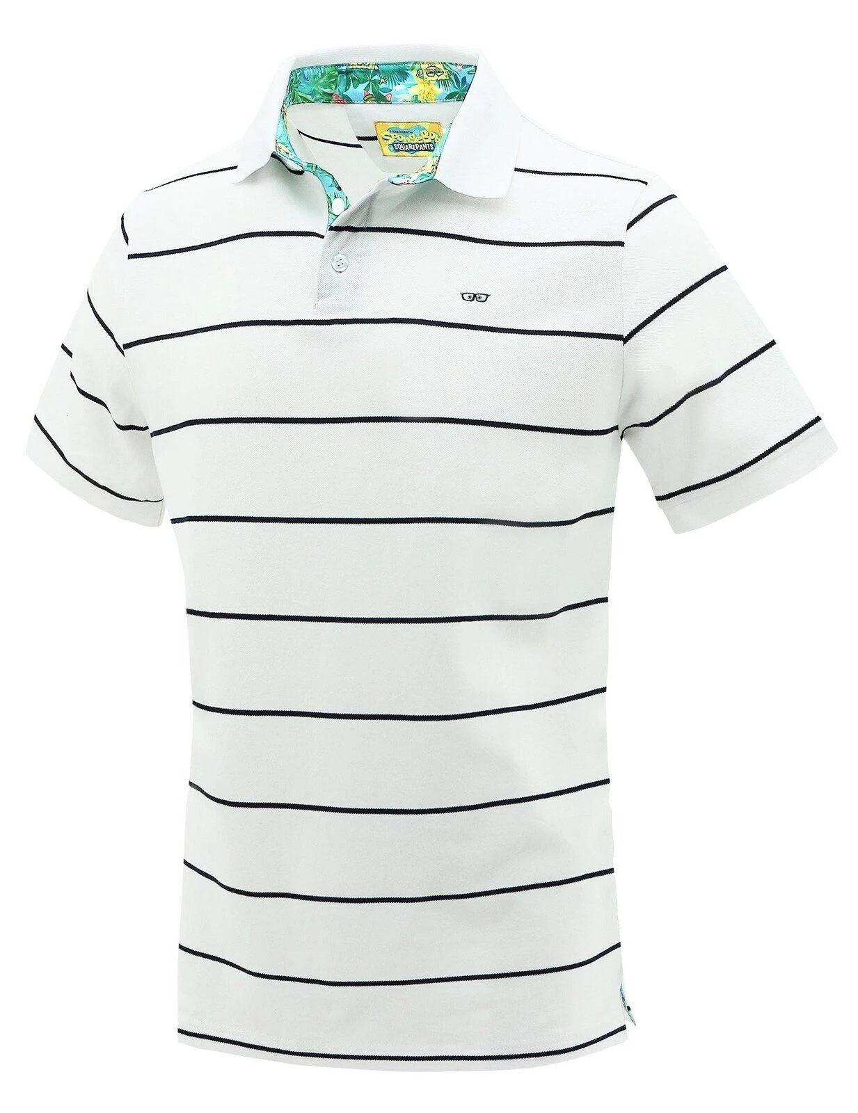 SpongeBob Squarepants Mens Polo Shirt - White Stripe