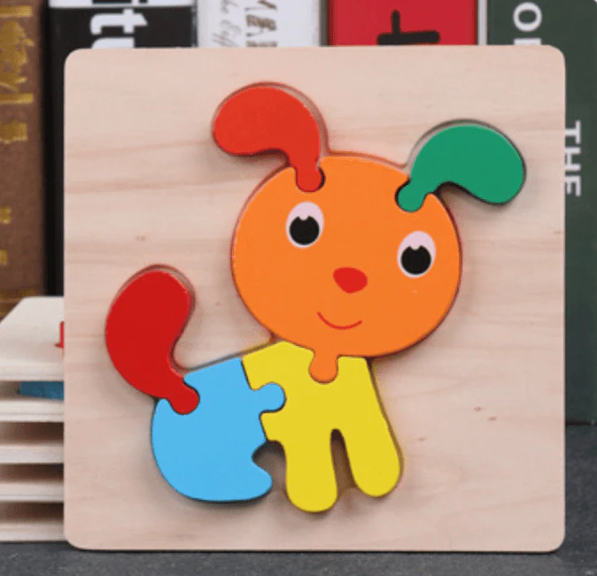 Super Thick Wooden 3D Colorful Jigsaw Puzzle Educational Toy For Kid Animals 2Y+ - Dog