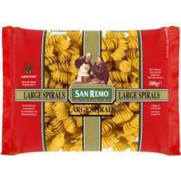 6Kg San Remo Pasta Spirals Large 12 X 500G