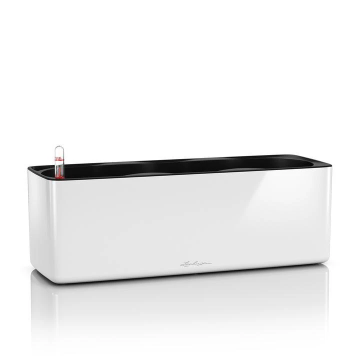 LECHUZA GLOSSY TRIPLE CUBE PLANTER (HIGH GLOSS WHITE)