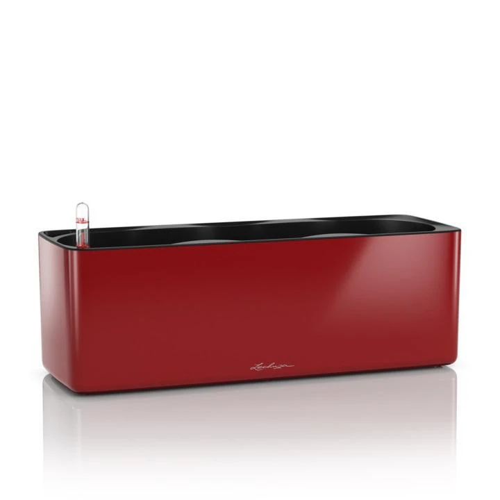 LECHUZA GLOSSY TRIPLE CUBE PLANTER (HIGH GLOSS SCARLET RED)