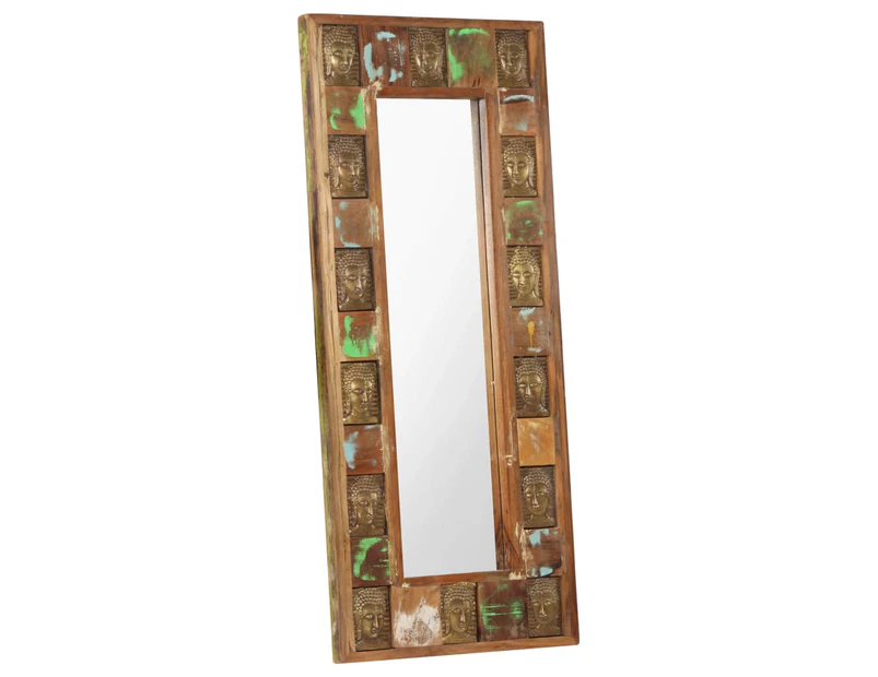 vidaXL Mirror with Buddha Cladding 50x110 cm Solid Reclaimed Wood