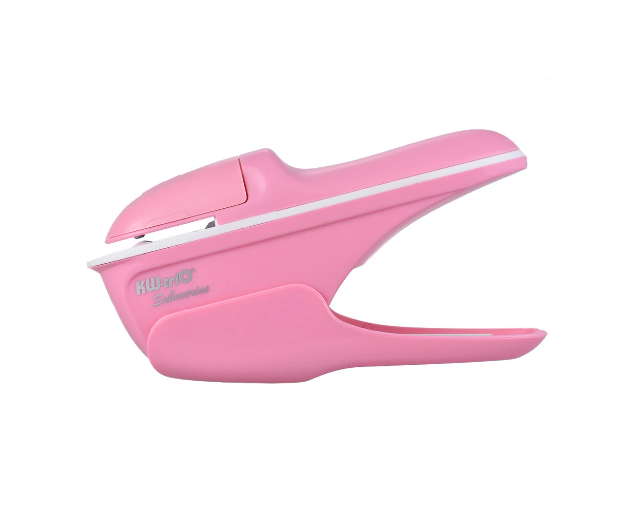 KW-trio Hand-held Mini Safe Stapler Free Stapleless 7 Sheets Capacity - Pink