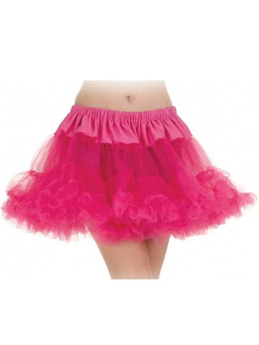 Ruffled Thigh Length Fuchsia Costume Petticoat Womens