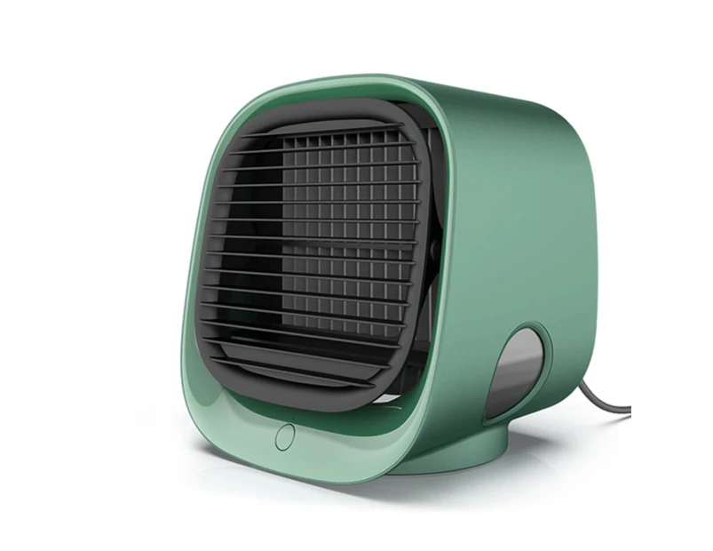 USB Mini Personal Air Conditioner Cooling Fan for Home and Office Use - Green