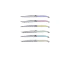 Jean Dubost Laguiole Simplicite - 12pc Steak Knife & Fork Set Pastels