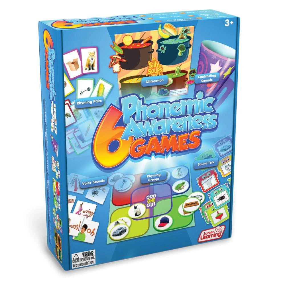 Junior Learning 6 Phonemic Awareness Games Board Game