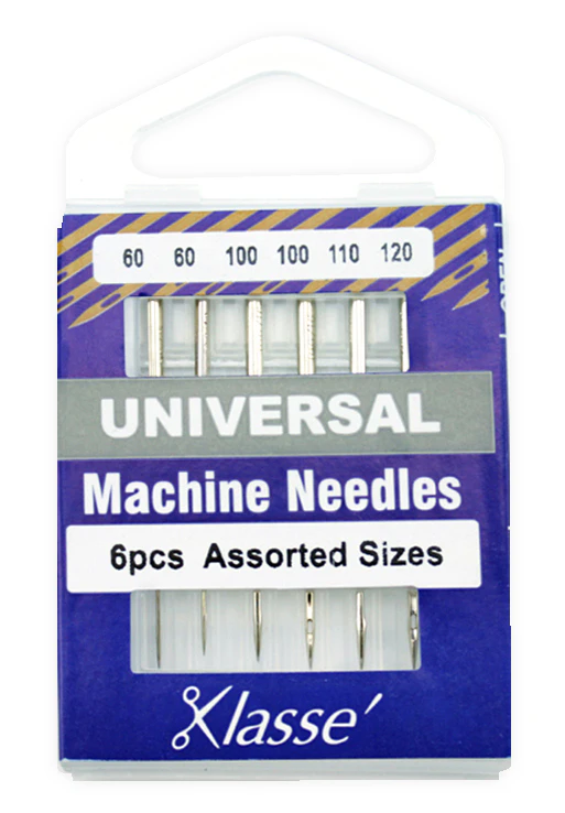 Klasse Sewing Machine Needles, UNIVERSAL Assorted, Pack of 6 Needles