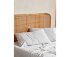 Linen House Nara Bamboo Cotton 400TC White Bed Sheet Set - King