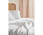 Linen House Nara Bamboo Cotton 400TC White Bed Sheet Set - King