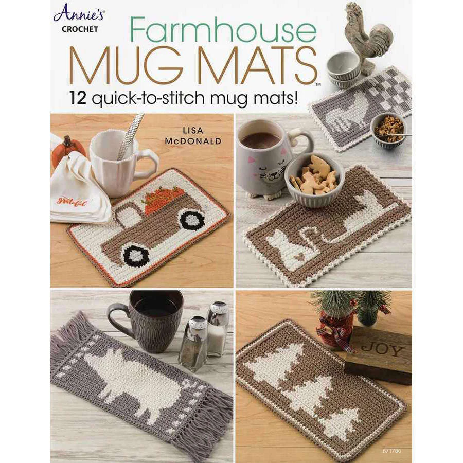 Farmhouse Mug Mats Book By Annie's Crochet