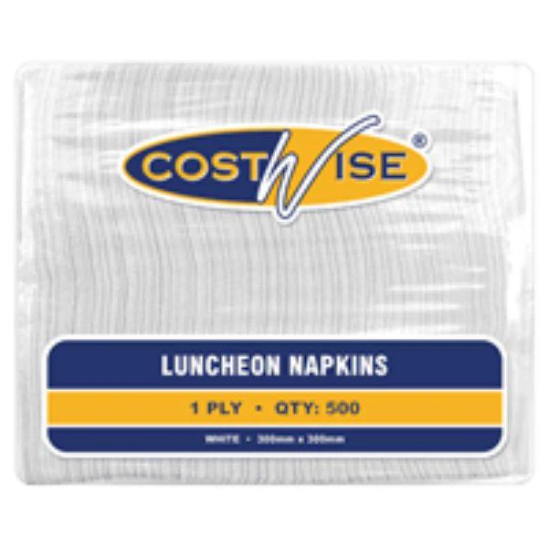 3000 Napkins 1 Ply Lunch White Quarter Fold