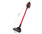 Devanti Cordless Stick Vacuum Cleaner - Black & Red