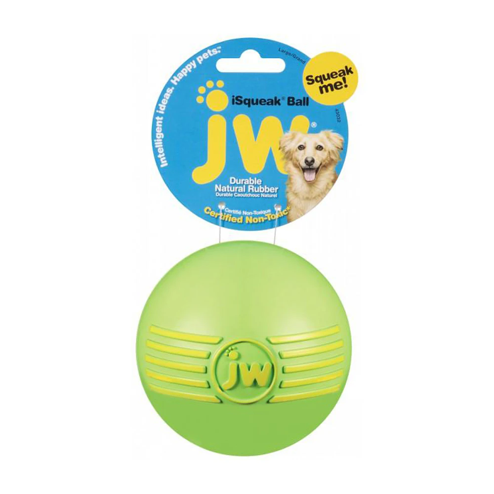 JW Pet Isqueak Ball Interactive Play Dog Toy Assorted Large 10cm