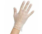 Unisex 100Pcs Premium Vinyl Disposable Gloves Clear Powdered Powder Free Medium / Large