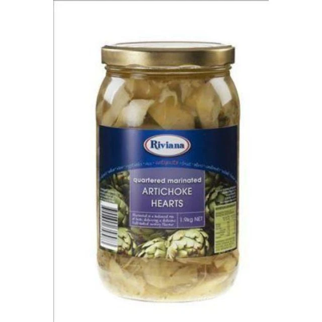 Artichokes Hearts Marinated Quartered  1.9 Kgriviana