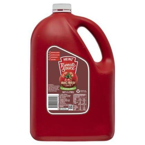 3 x 4L Sauce Tomato Big Red Gluten Free 4Lt Heinz