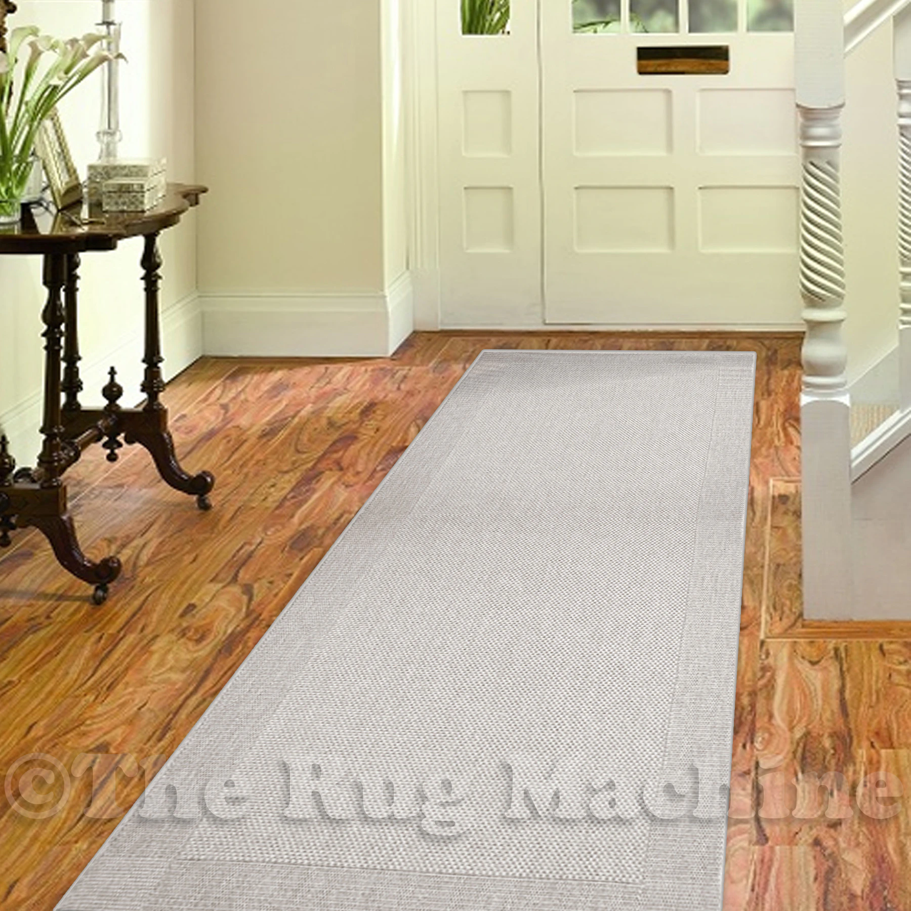 SUNSET SILVER INDOOR OUTDOOR SIMPLE FLOOR RUG RUNNER 80x400cm