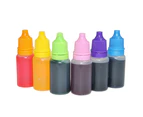 6pce Pigment Ink Dyes For Epoxy Resin Art 6 Colours 10ml Each DIY Craft