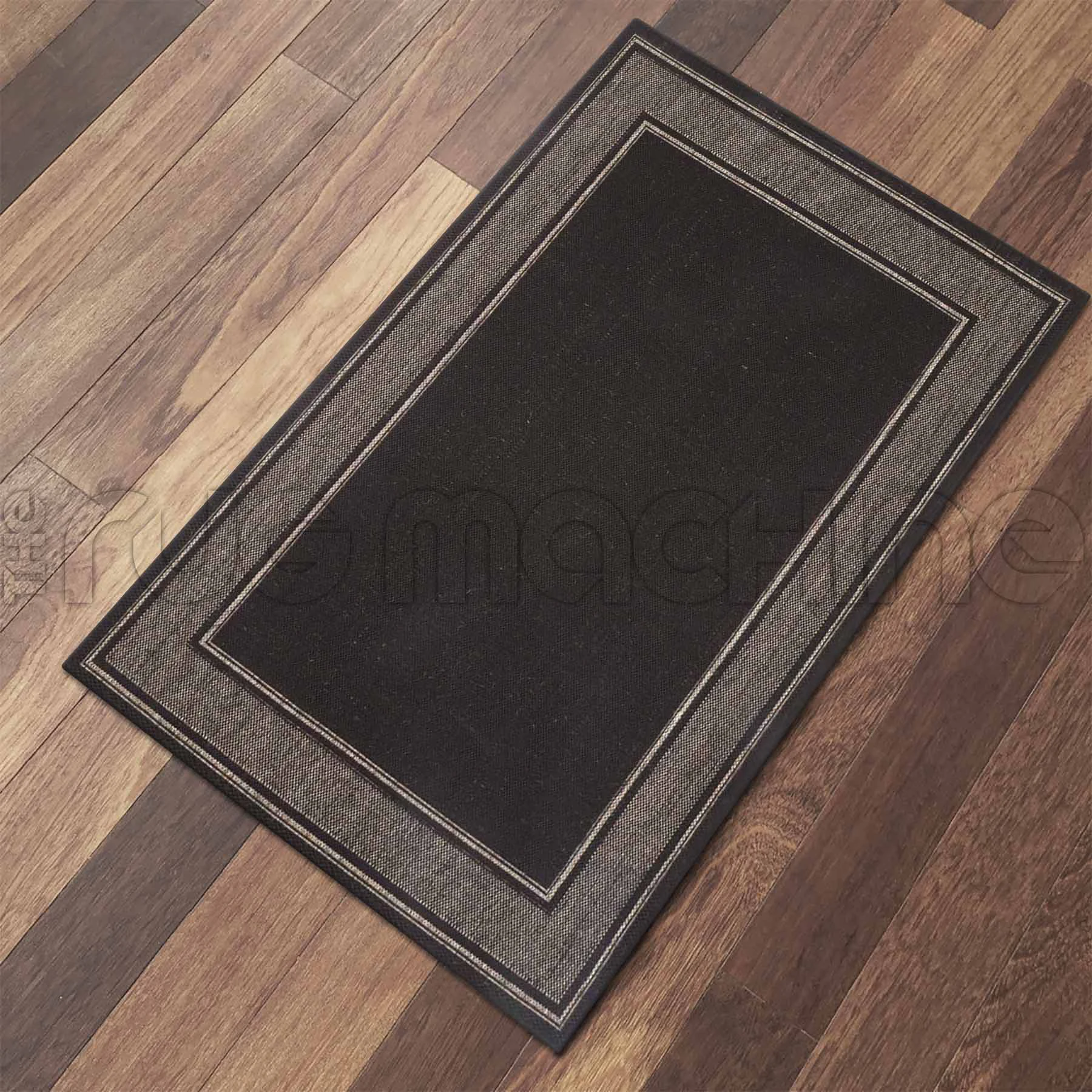 EVEREST INDOOR OUTDOOR BLACK BORDER FLOOR RUG (XXS) 50x80cm