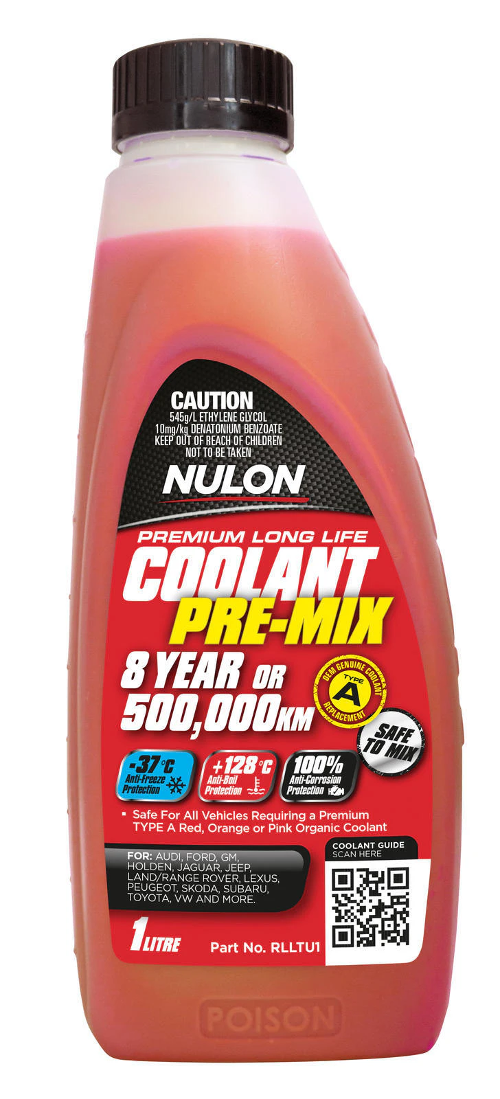 Nulon Red Long Life Coolant Top-up 1 Litre Bottle RLLTU1