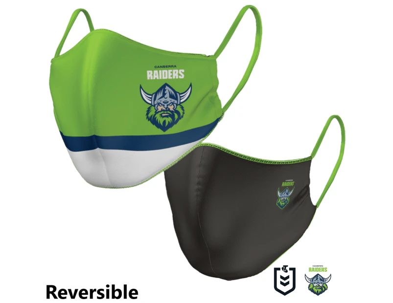 Canberra Raiders NRL Large Adult Reversible Washable Face Mask