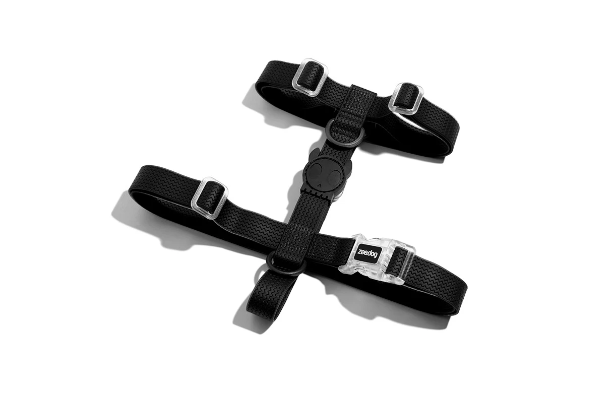 Zee Dog Neopro Adjustable Soft Dog H Harness Black Large