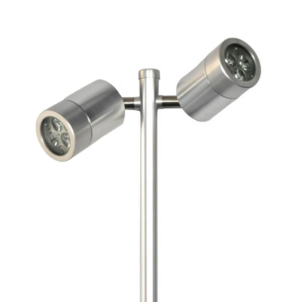 CLA LIGHTING Garden Double Spiked Pole Light - 12V MR16 - 316 Stainless Steel