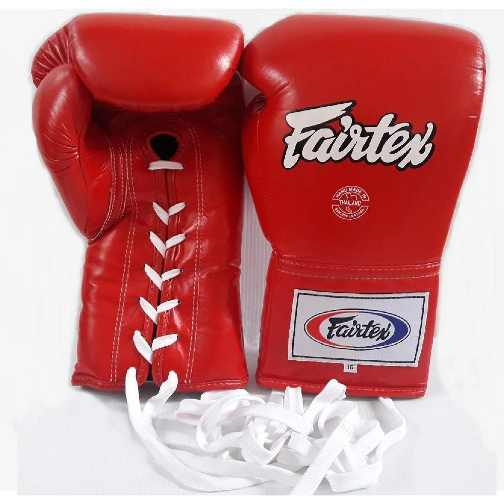 New FAIRTEX - Pro Leather / Lace Up Fight Boxing Muay Thai Gloves (BGL6)