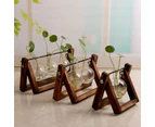 Swing Wooden Stand Hydroponic Plant Container Glass Vase - Type B