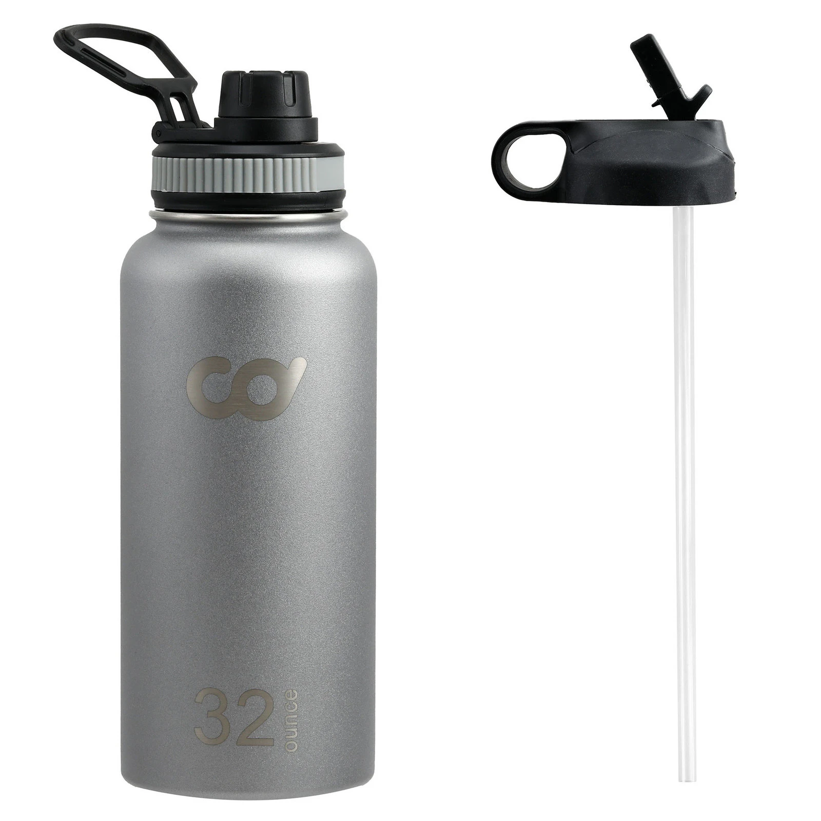 Stainless Steel Vacuum Insulated Double Wall Water Bottle 20oz (591ml) Gray - 20oz 1 Gray