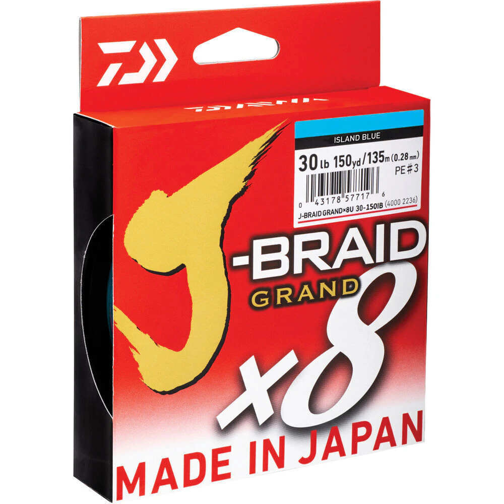 Daiwa J Braid Grand x8 150 yds Island Blue Braid Fishing Line #30lb