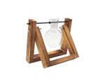 Swing Wooden Stand Hydroponic Plant Container Glass Vase - Type A