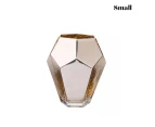 Gold-plated Rhombus Shape Glass Vase - Small