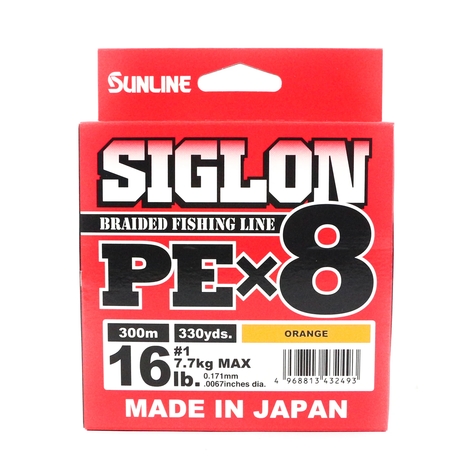 Sunline Siglon PE x8 Orange Colour 300m Braid Fishing Line #16lb