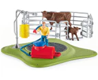 25pc Schleich Happy Cow Wash Animal Action Figure Kids Toy Fun Play Set 3-8y