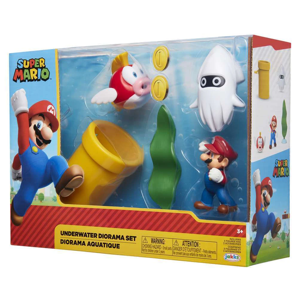 Nintendo Super Mario Underwater 2.5 Inch Diorama Playset