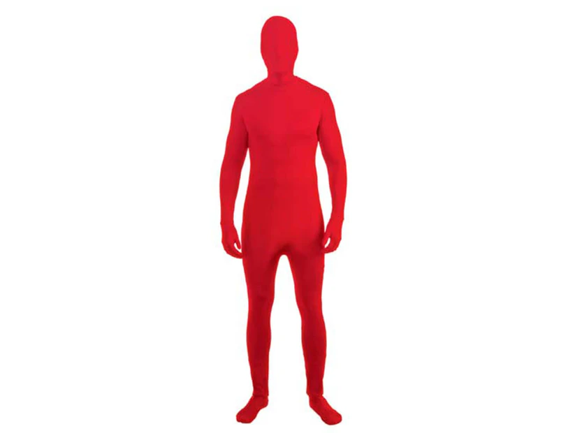 Red Invisible Man Costume (Bodysuit + Hooded Mask) - Adult