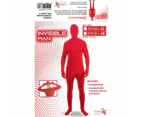 Red Invisible Man Costume (Bodysuit + Hooded Mask) - Adult