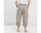 Advocado Plus - Tuck Hem Crop Women's Pants - Fawn
