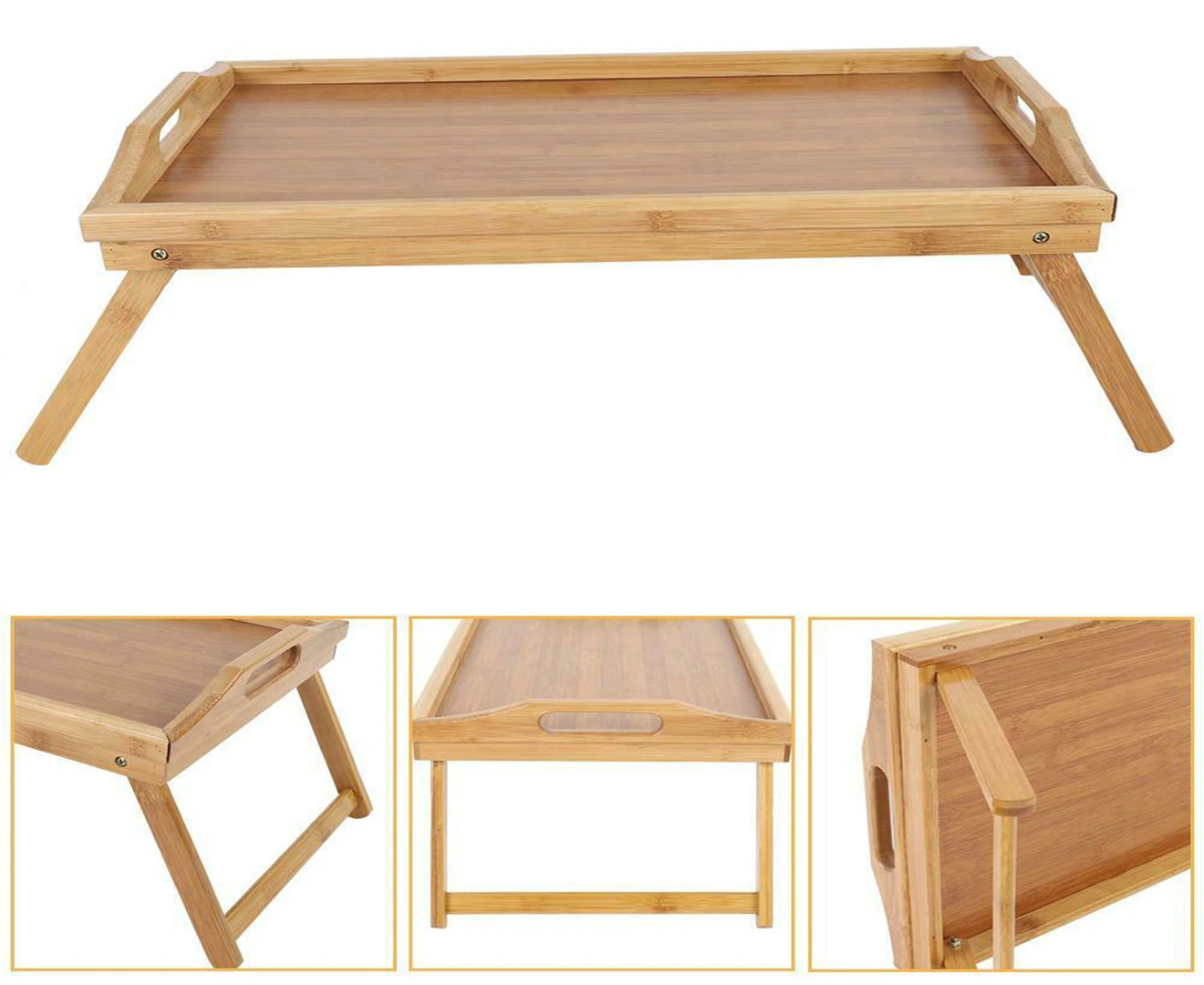 Bamboo Bed Tray Table Breakfast Table Laptop Desk Bedroom Living Room