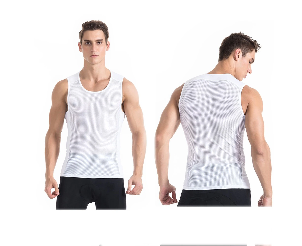 TOMSHOO Men's Ultralight Baselayer Mesh Sleeveless Compression Shirt