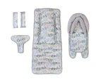 Keep Me Cosy® Baby Pram Liner Set + Head Support & Harness Covers - Pastel Leaf