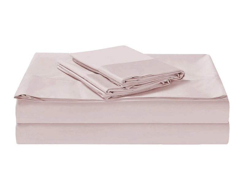 Luxury Cotton 1500TC 3/4 pieces Sheet Set Fitted, Flat Sheet & 1 Pillowcase - Iris Pink