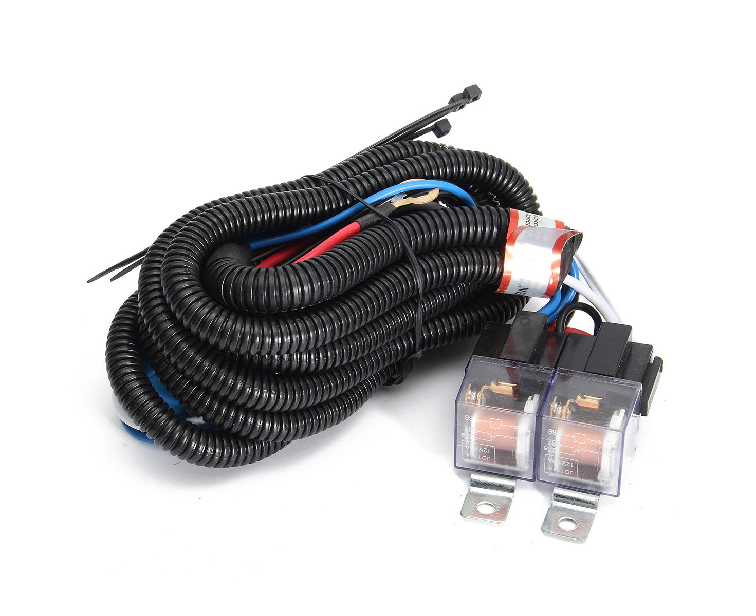 Car 12V H4 4 Lamp Bulb Headlight Wire Wiring Harness Ceramic Relay Socket