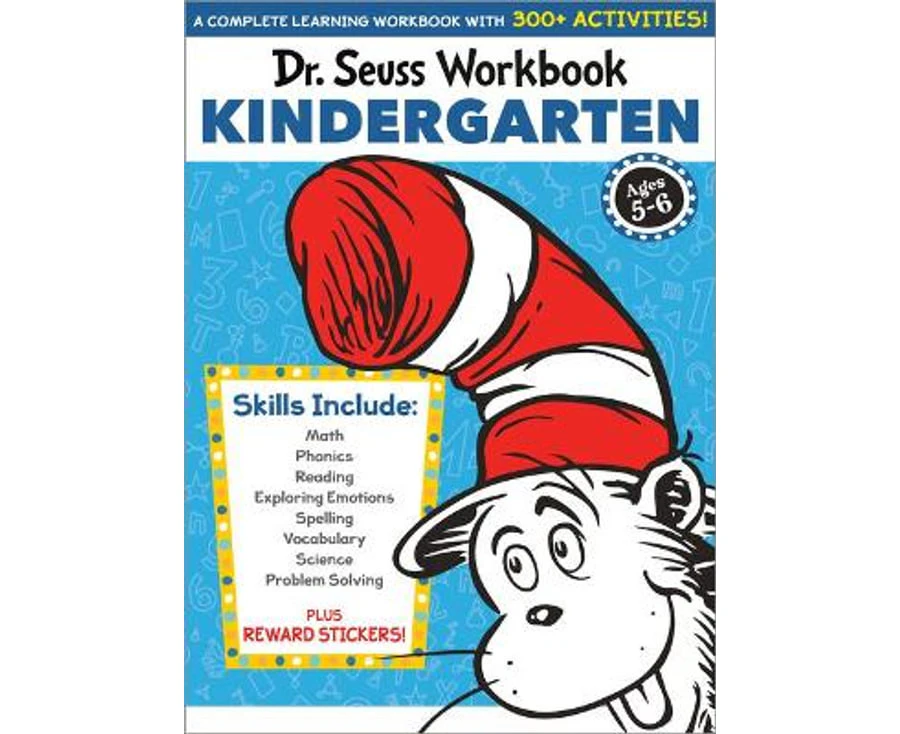 Dr. Seuss Workbook : Kindergarten: 300+ Fun Activities with Stickers and More! (Math, Phonics, Reading, Spelling, Vocabulary, Science, Problem Solving,