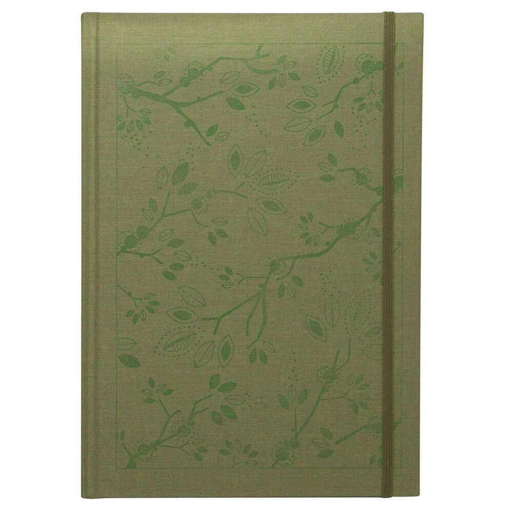 Lantern Studios A4 Journal/Notebook Hardcover Diary Stationery Foil Leaf/Sage